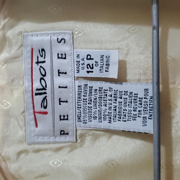 Talbots Women Pale Yellow Jacket/12 P - Picture 7 of 8